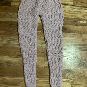 Cozy Knit Leggings - Pink Cashmere